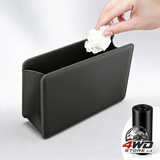 Car door trash can, leather vehicle bin with 30 bags, foldable storage organiser, black