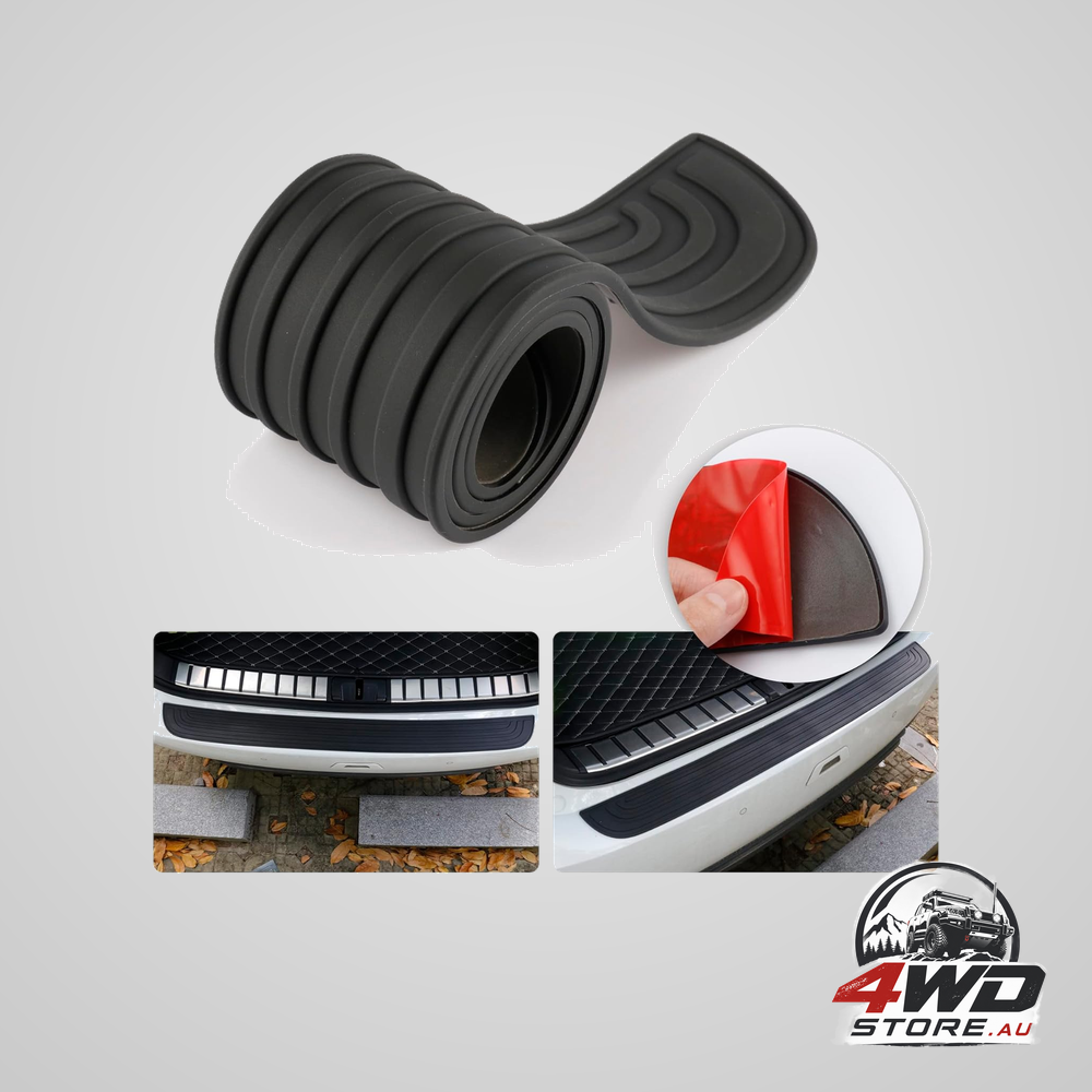Car rear bumper protector, 41 x 3.5 inch universal rubber anti-scratch trunk guard, black