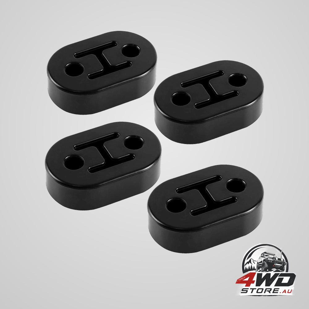 Rubber exhaust hanger, muffler insulator support bushing, 2 holes 0.47 inch, 4 pcs, black
