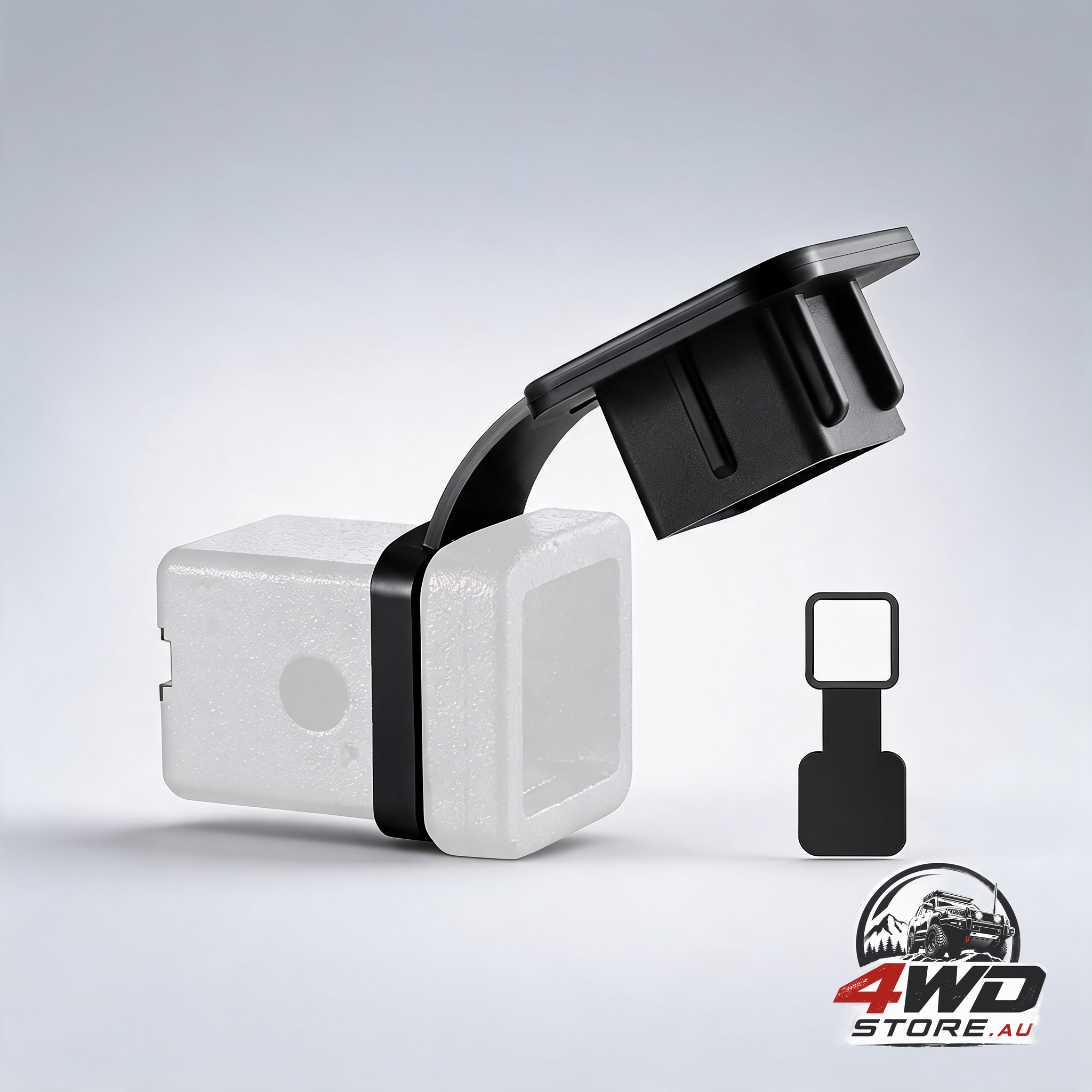 2 inch hitch cover, trailer receiver tube plug insert, black