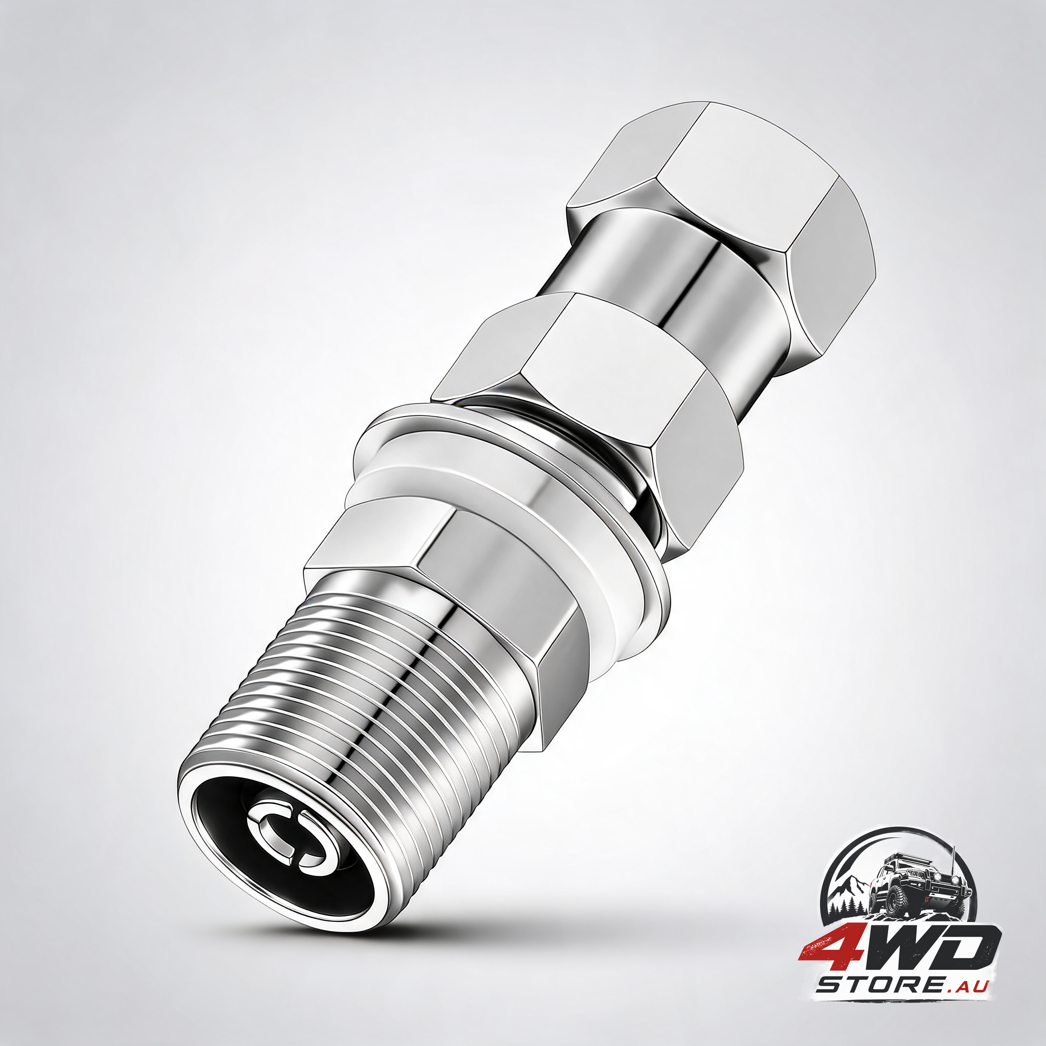 CB radio antenna heavy duty SO-239 stud mount adapter, 3/8 x 24 thread for 1/2 inch hole