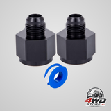 12AN female to 8AN male flare reducer adapter fitting, aluminium, black, 2 pcs