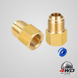2 pcs 3/8 inch female flare to 1/2 inch male flare brass adapter for fuel, oil, air and gas