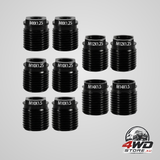 10 pcs gear shift knob adapter kit, aluminium M10x1.25 M12 M14 thread adapters