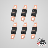 6 pcs MEGA AMG high current bolt-on fuses, 175A 200A 250A for cars, trucks and boats