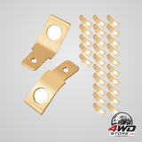 25 pcs solderless non-insulated male spade wire connectors, 1/4 inch brass crimp terminals
