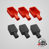 6 pcs battery terminal cover, soft rubber positive and negative stud caps for car, red and black