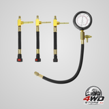 Universal fuel pressure test kit with dual scale gauge 0-100 psi and brass adapters