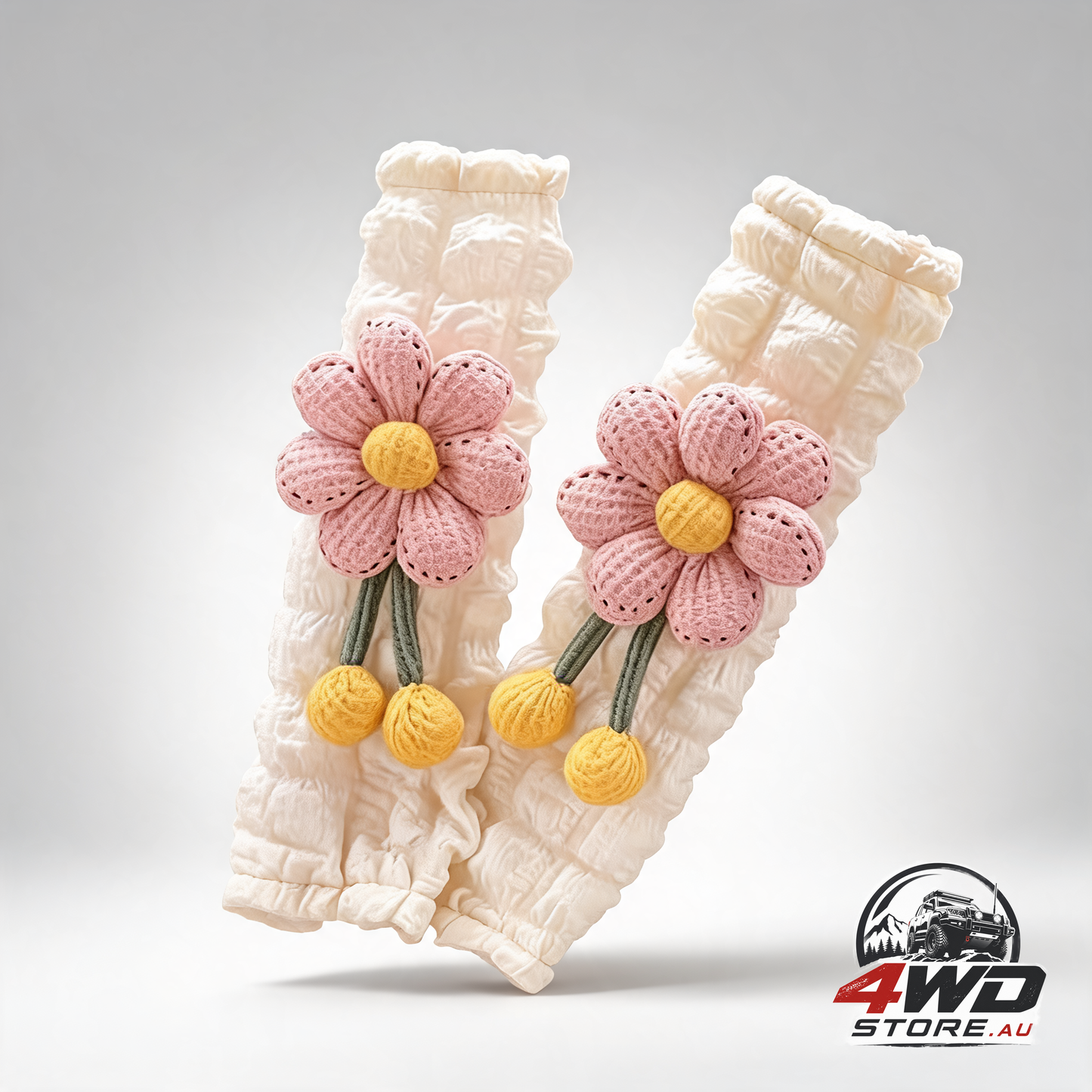 2 pack car seat belt cover pads, soft floral shoulder pads for women and girls, pink
