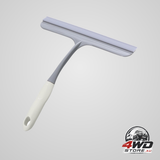 Window cleaning squeegee for shower glass, car windshield and mirror, with hook
