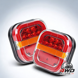 LED trailer brake lights kit with brake and turn signals, waterproof square tow lights, 2 pcs