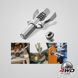 Grease gun coupler, quick lock and release tip, 12000 psi, 1/8 NPT, 3.54 inch, silver