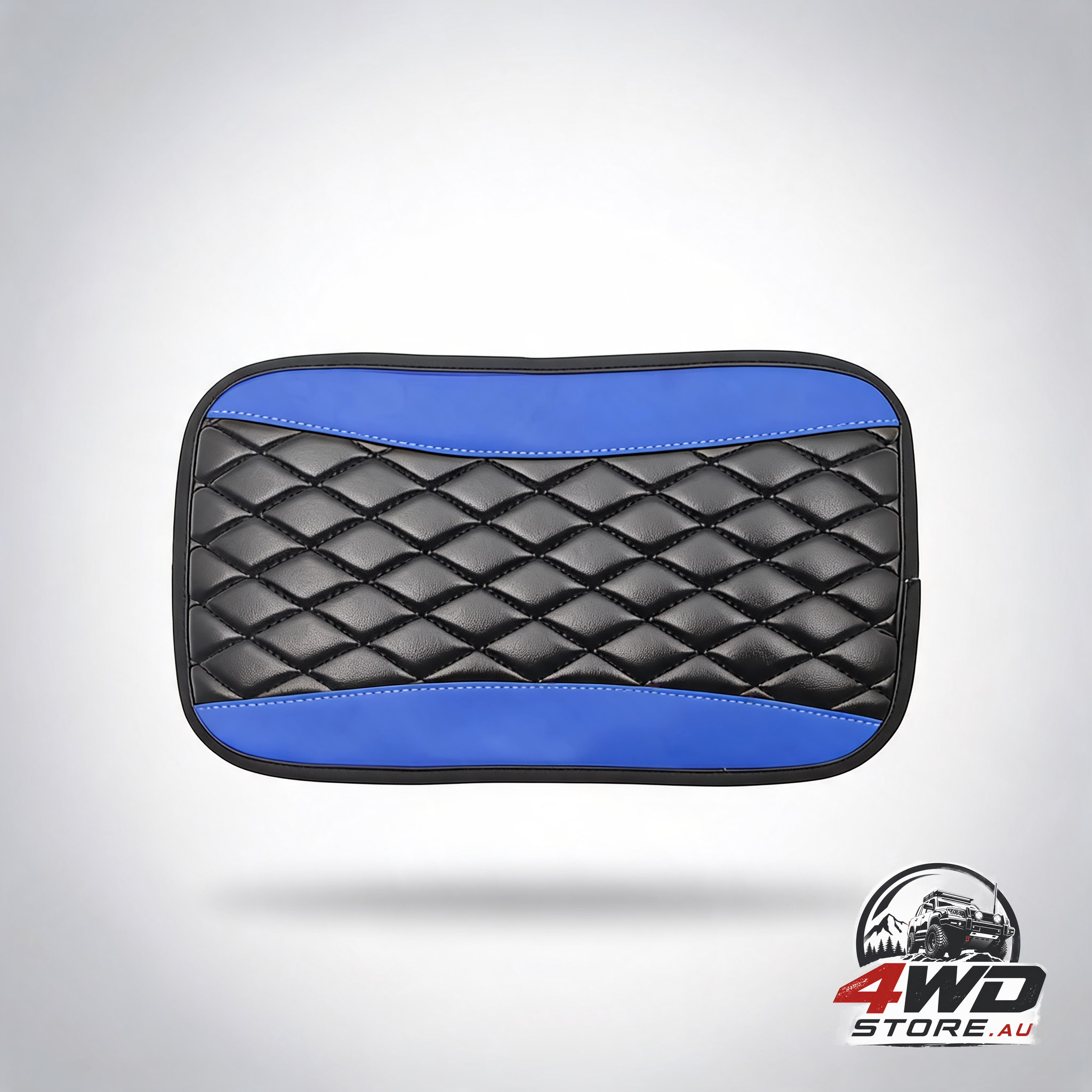 Car center console cover, universal leather waterproof armrest seat box protector, blue