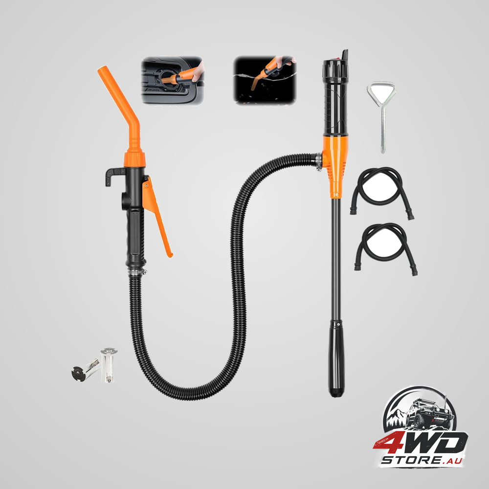 Portable battery operated fuel transfer siphon pump for petrol, diesel and water