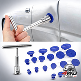 Car dent remover puller kit, paintless dent repair tool with aluminium T slide hammer, 18 pcs