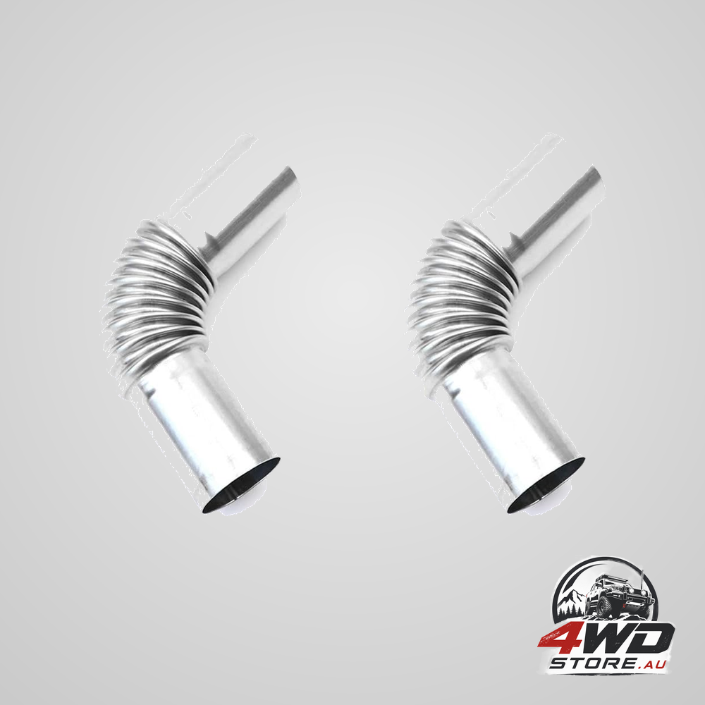 13cm stainless steel bent threaded corrugated exhaust pipe connector, heat resistant, 2 pcs