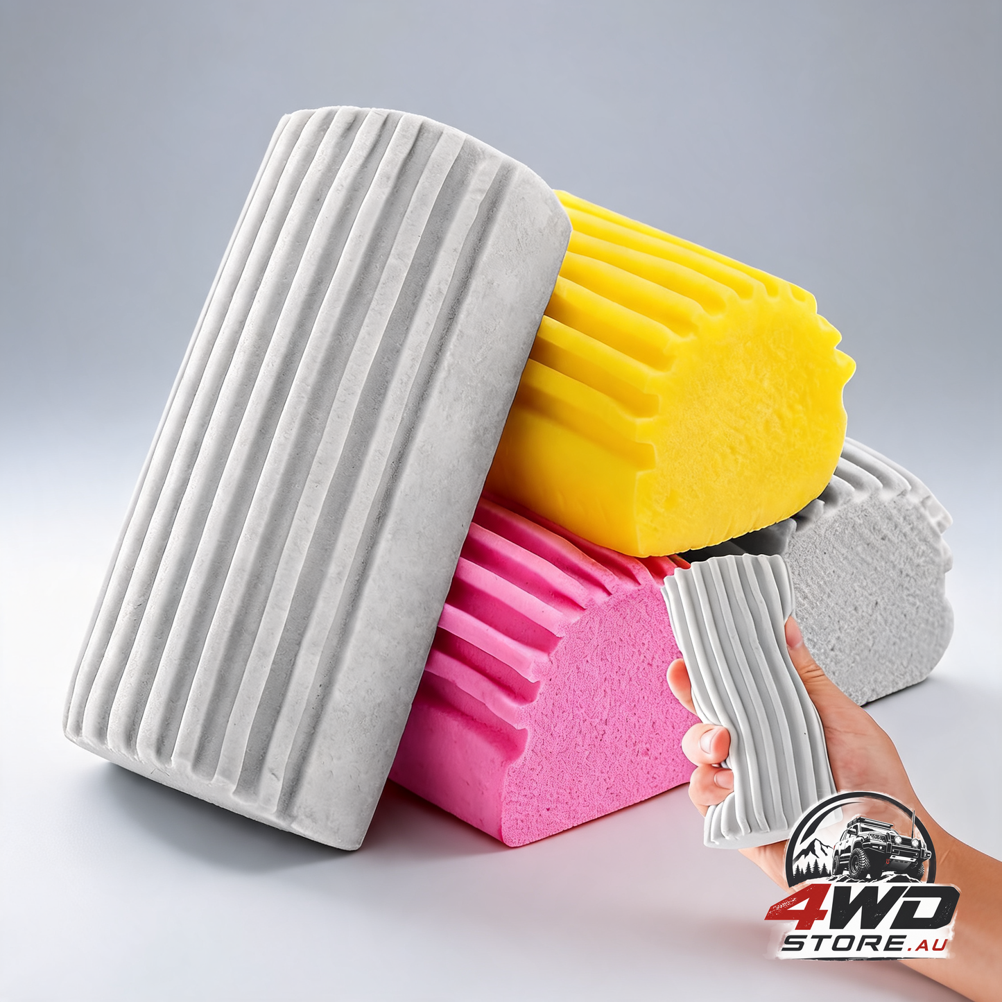 4-pack damp magic duster sponge brush for car window, blinds, glass and vents