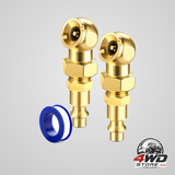2 pack ball foot air chuck set, 1/4 inch FNPT closed flow tyre inflator nozzle with quick connect