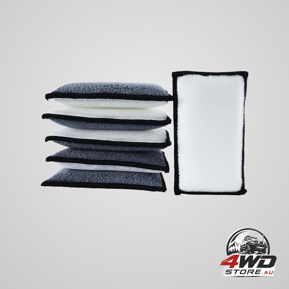 6 pcs car interior cleaning sponge, microfibre scrub pads for plastic, leather and upholstery