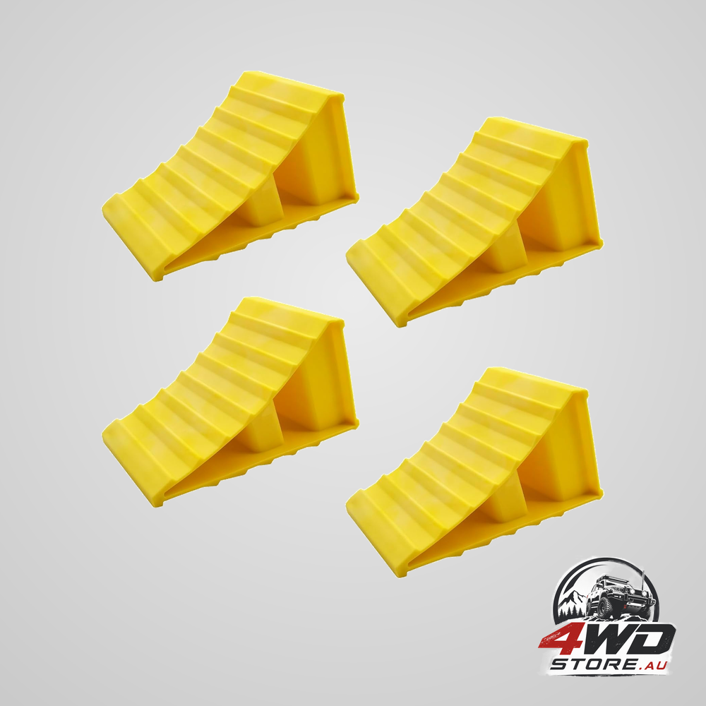 4 pack heavy duty non-slip wheel chocks, tyre stopper for RV, trailer and truck