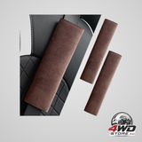 2 pcs car seat belt covers, 2.6 x 19.3 inch extended shoulder and neck pads, brown