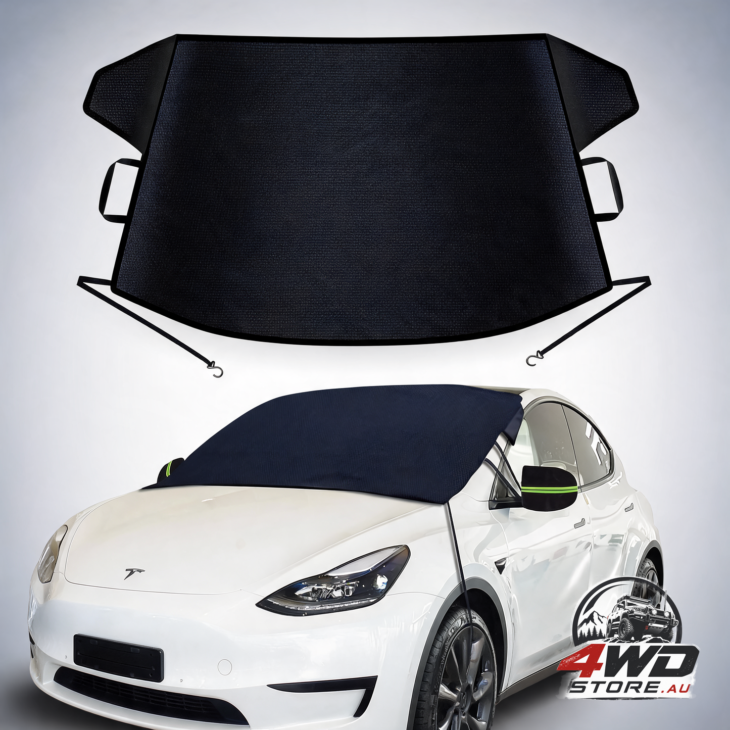 Car windshield cover for ice and snow, 600D Oxford fabric winter protector, 75 x 42 inch
