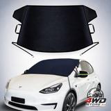 Car windshield cover for ice and snow, 600D Oxford fabric winter protector, 75 x 42 inch