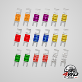 18 pcs mini ANL blade fuse set, 20A-150A zinc alloy 12V DC for car audio and electronics