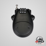 Electric vehicle helmet theft lock with telescopic steel cable and code lock