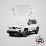 Car windshield snow cover, 61.4 x 53.1 inch 4-layer protector with magnetic edges for ice and frost