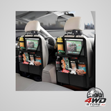 Car backseat organiser with tray, waterproof seat protector with tablet holder and 11 pockets