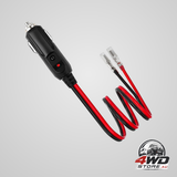 Fused cigarette lighter male plug, 12-24V 15A cigar plug adapter with leads and LED light