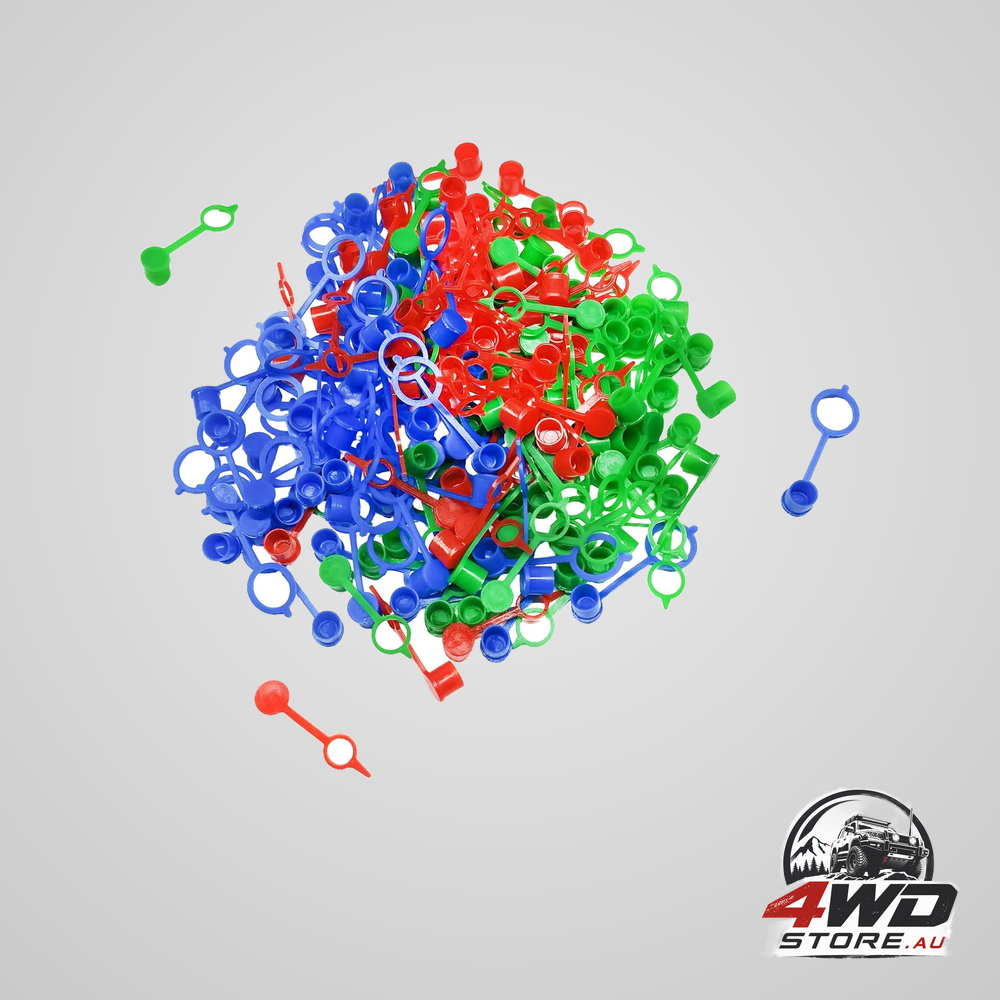 150 piece M6 M8 M10 grease fitting caps, plastic grease zerk cap assortment with retaining ring