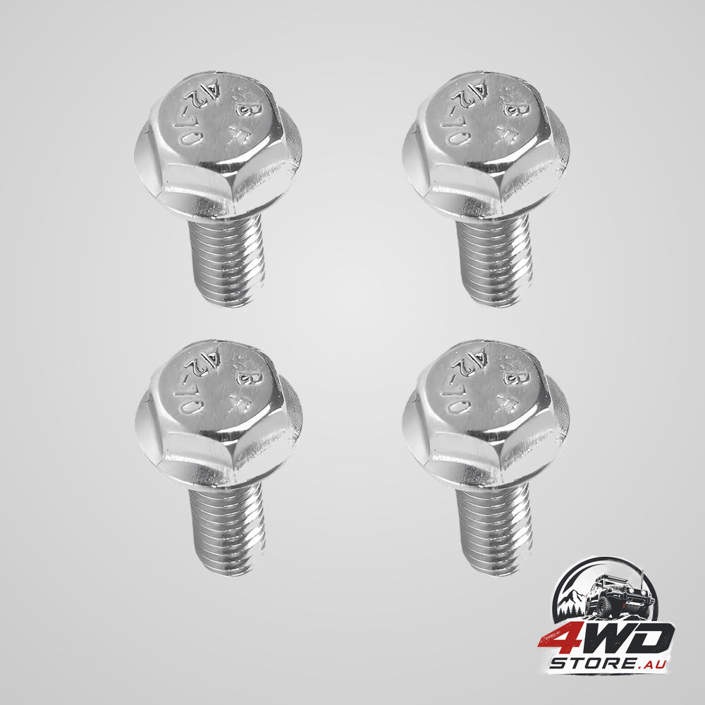 4 piece car front skid plate bolts, 304 stainless steel 12mm hex head flanged screws