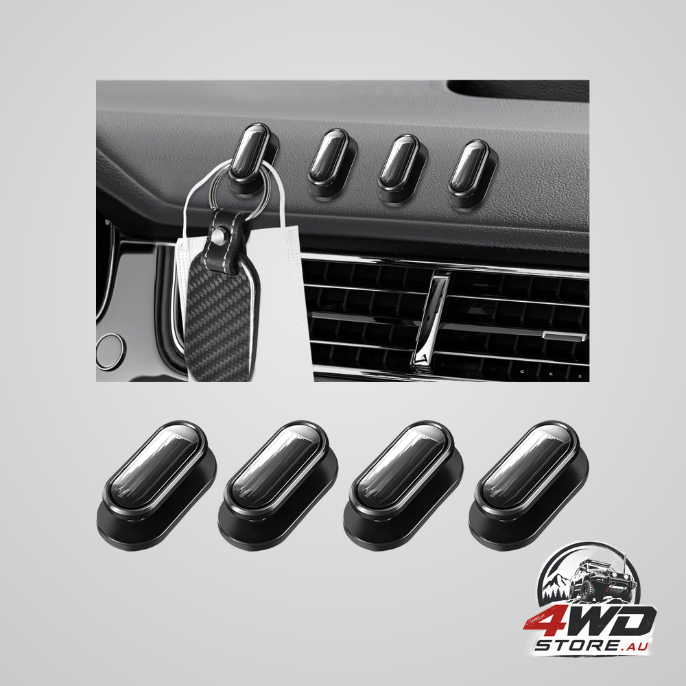4 piece self-adhesive car mini hooks, multifunctional dashboard storage hooks