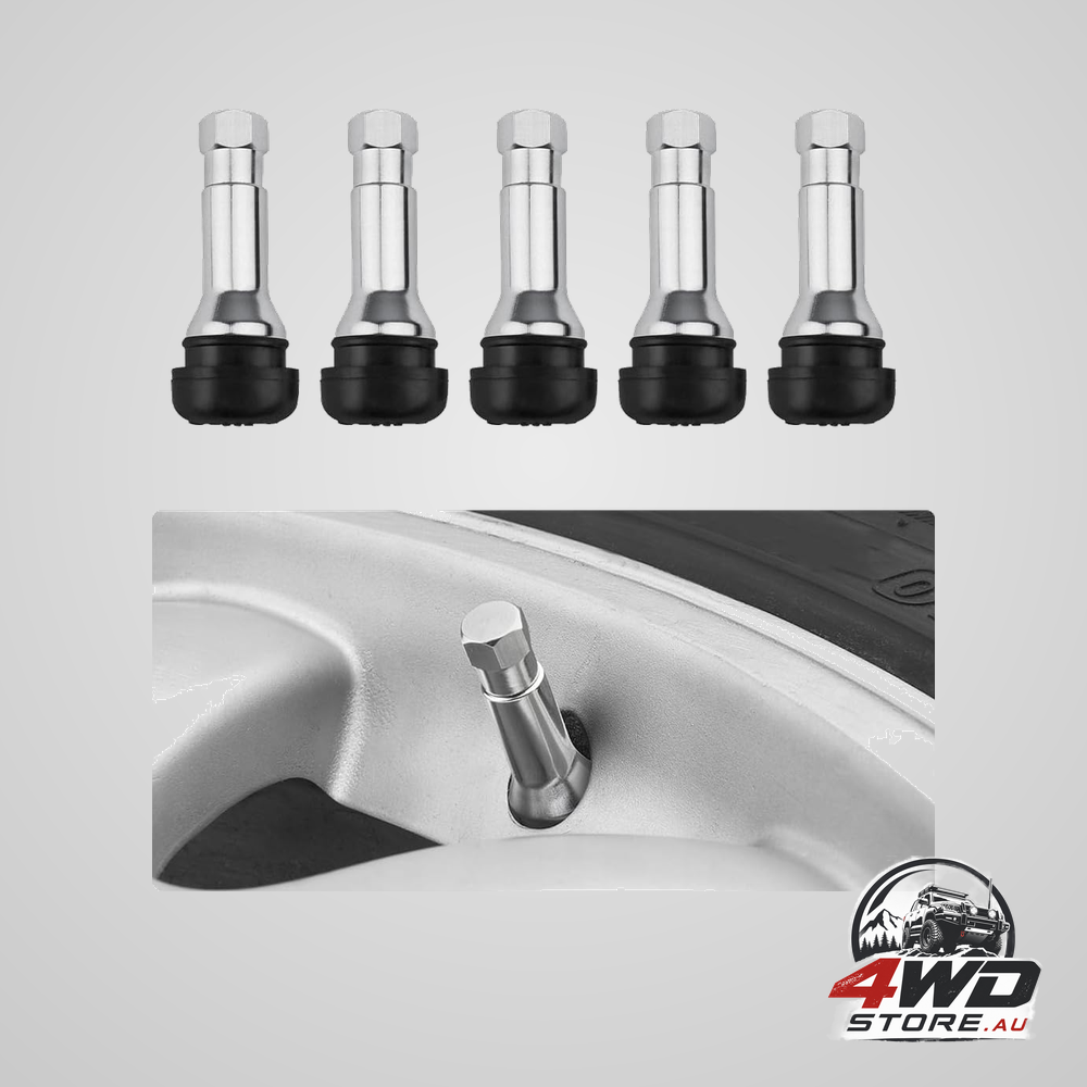 5 piece TR413AC tyre valve stems, chrome rubber tubeless stems for 0.453 inch rim holes