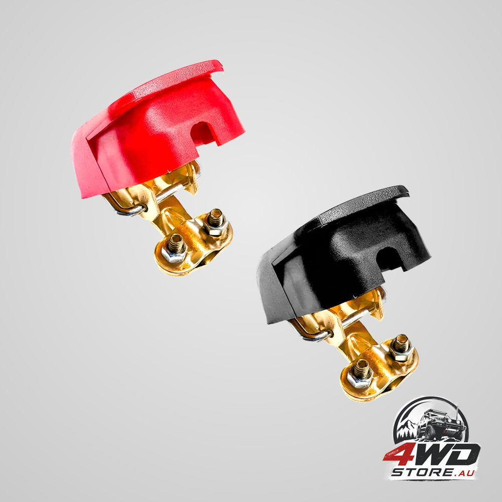Quick release battery terminal clamp, pure copper top post connectors with cover