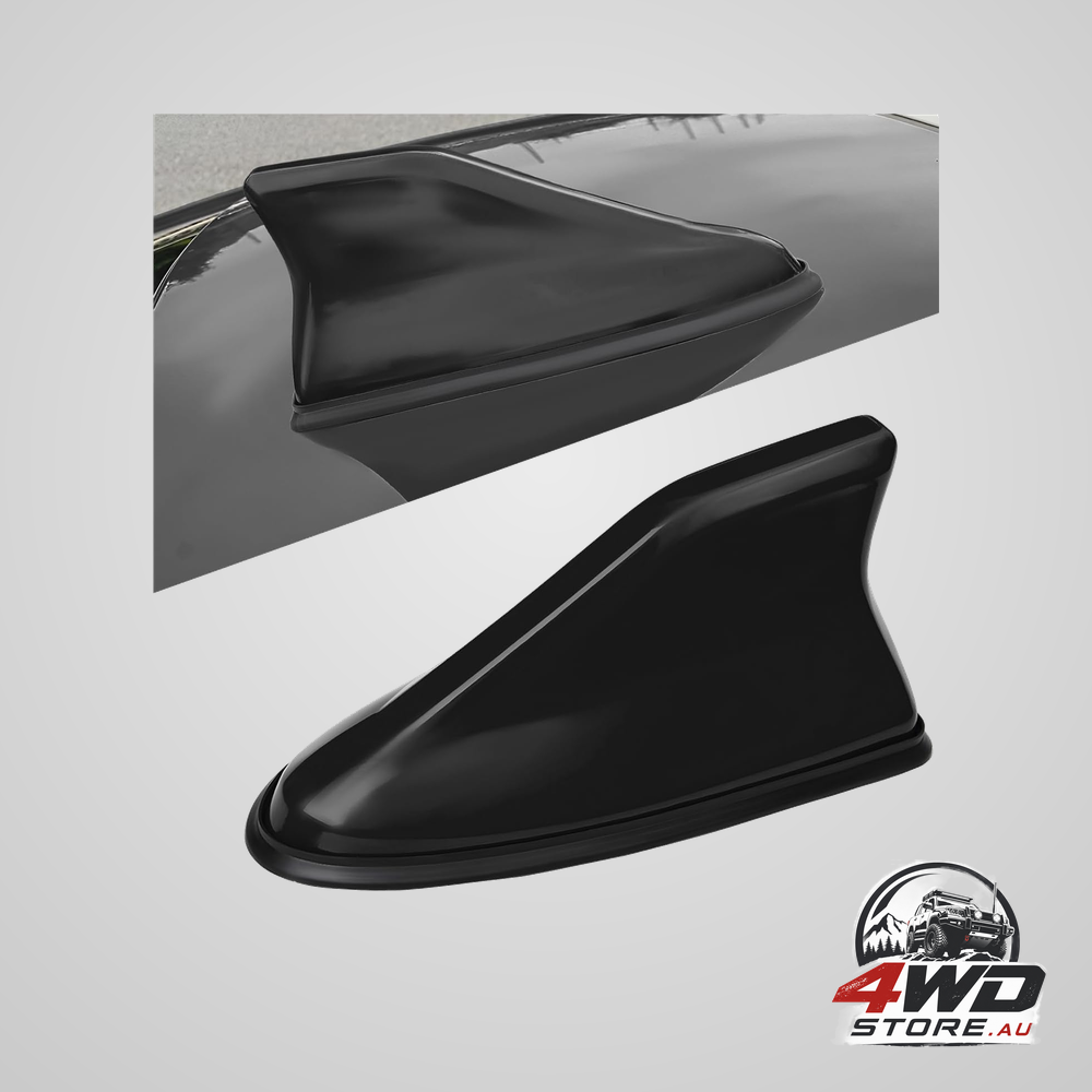 Shark fin antenna cover for car, AM/FM radio roof aerial cover with adhesive tape in black