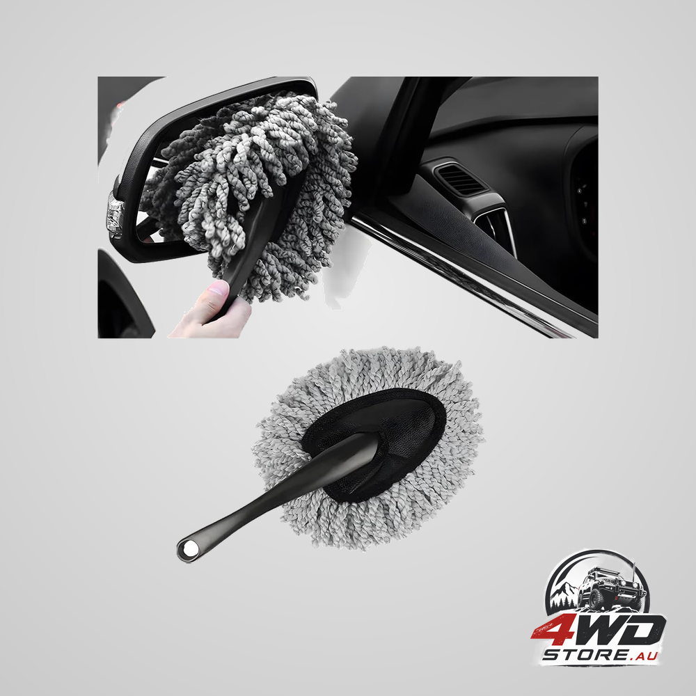 Car dash duster brush, super soft microfibre multi-functional cleaning brush in grey