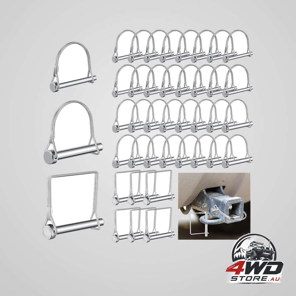 40 piece D-shape arch trailer coupler pins, safety hitch pins for towing, farm and garden