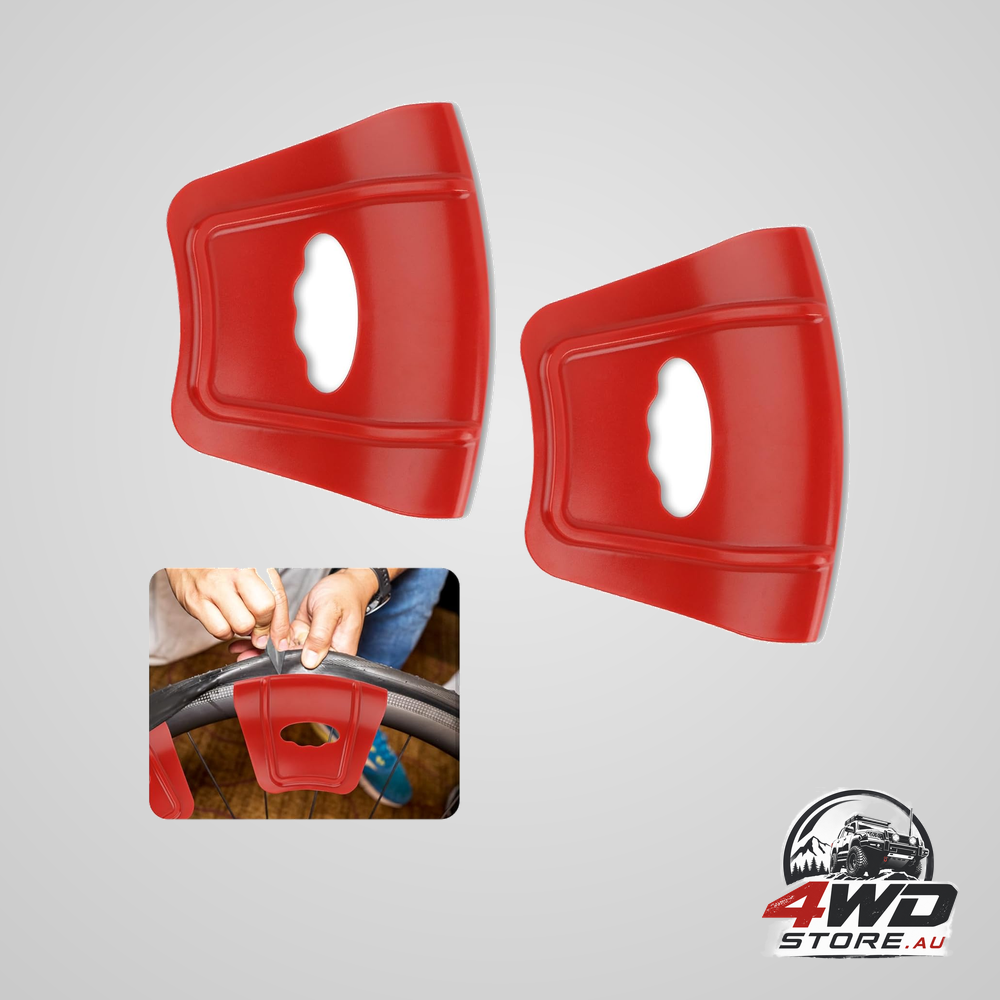 Upgraded rim protector for car wheels, ergonomic non-slip rim guards in red, 2 pack