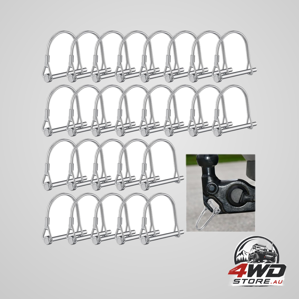 30 piece arch trailer coupler pins, 3/16 x 1.97 inch carbon steel safety hitch pins for towing