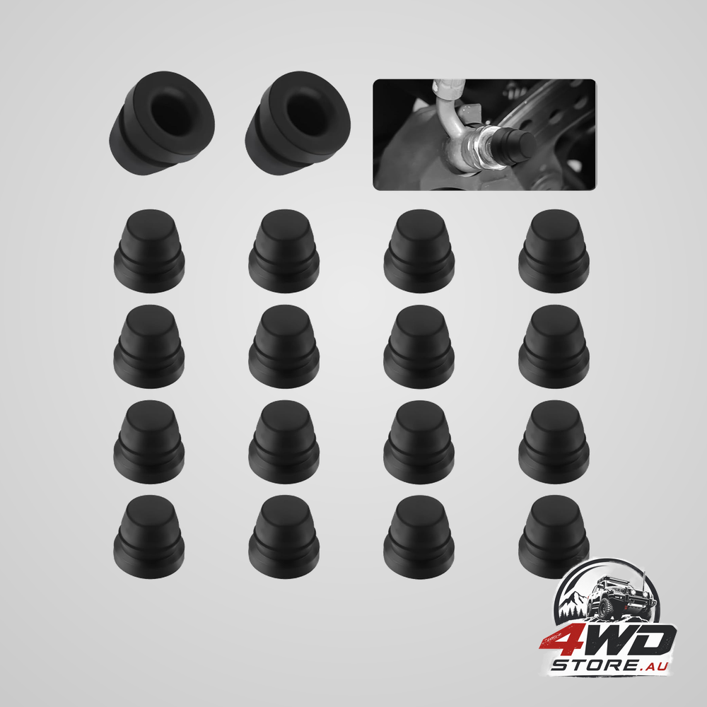 18 piece car disc brake bleeder caps, waterproof rubber grease zerk fitting caps
