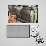 Car dog barrier net, 44 x 24 inch stretchable backseat mesh pet divider for cars, trucks and SUVs