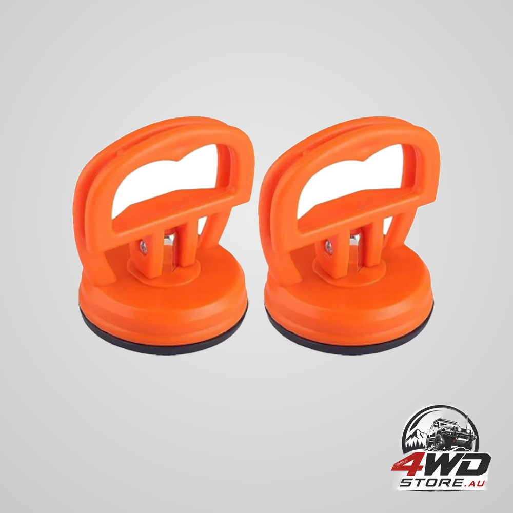 Car dent puller kit with handle lifter, powerful suction cup dent remover in orange, 2 pack