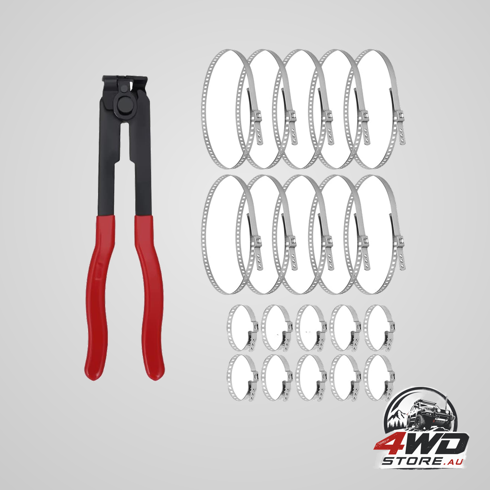 CV joint axle boot clamp pliers tool with 20 ear type crimp bands for cars and ATVs