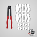 CV joint axle boot clamp pliers tool with 20 ear type crimp bands for cars and ATVs
