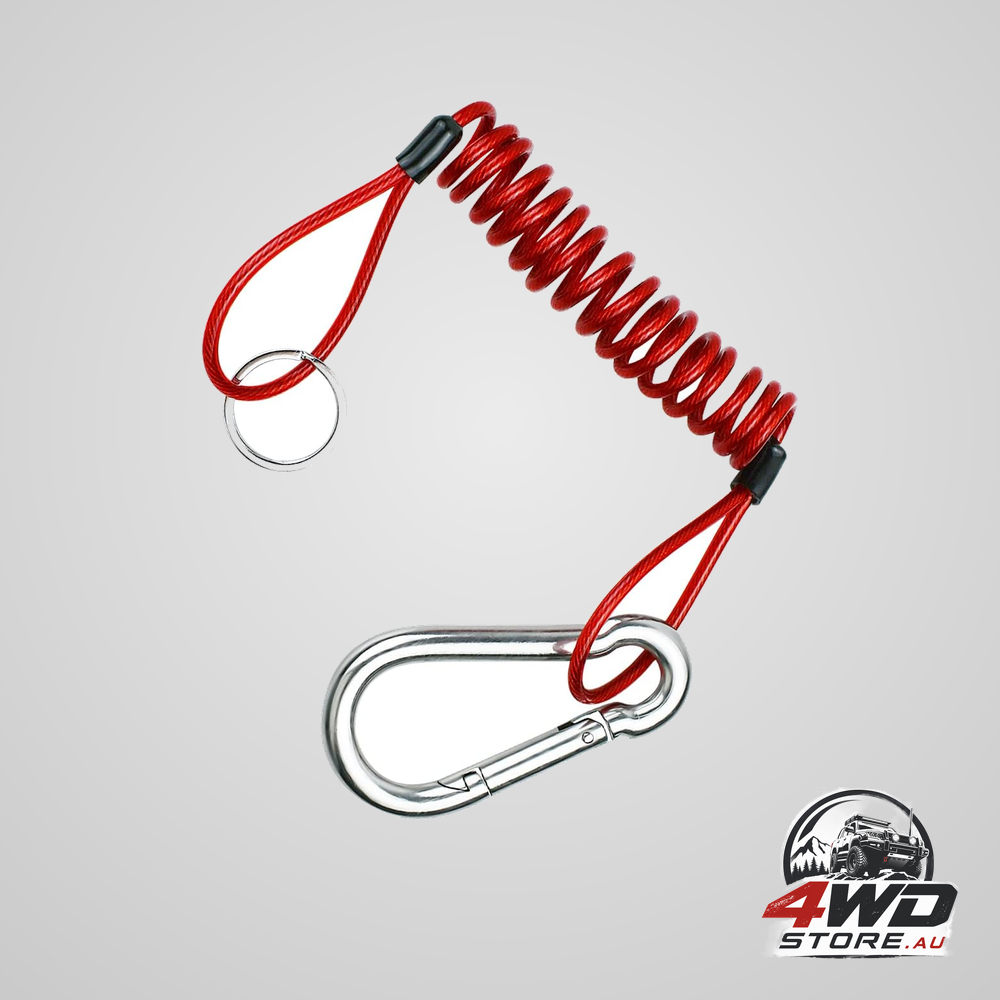 RV retractable breakaway trailer cable, heavy duty stainless steel coiled brake cable to 4ft