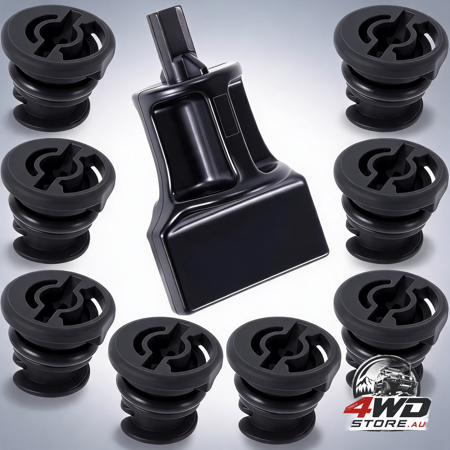 8 piece oil drain plug with removal tool, no leak plugs for 1.8L 2.0L TSI in black