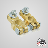 Heavy duty battery terminal connector pair, top post cable ends for car, marine and RV